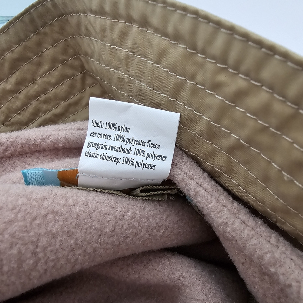 Physician Endorsed UPF Sun Hat with Fleece Ear Flaps Tan Nylon Winter Sun Hat - Picture 9 of 9